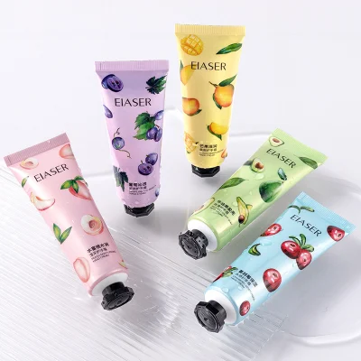 OEM Supplier 5 Fruit Flavor Nourishing Repairing Hand Lotion Custom Mango Cranberry Peach Avocado Grape Moisturize Mini Hand Cream Set