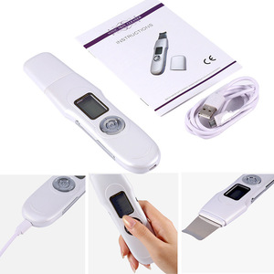 Professional rechargeable facial peels beauty device blackhead removal ultrasonic skin scrubber