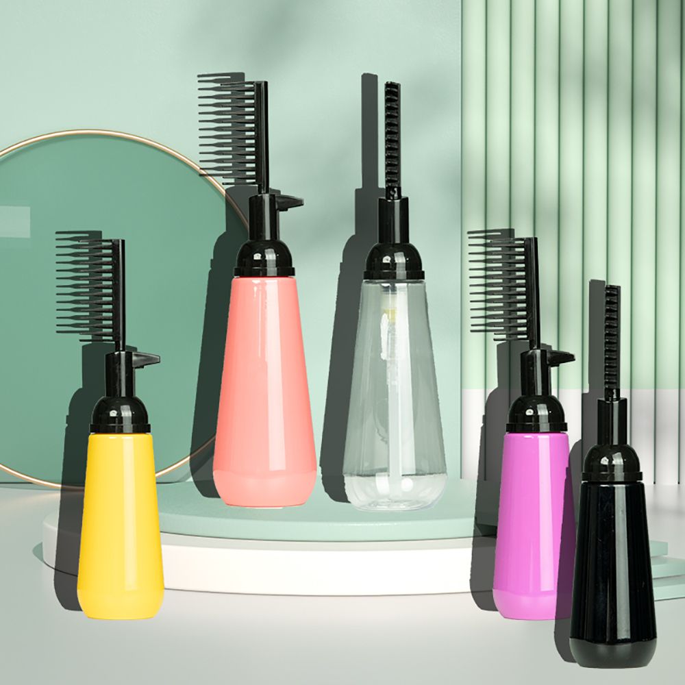 Wholesale 150ml 200ml Plastic Empty Hair Styling Tool Hair Oil Applicator Bottle With Comb For Hair Color