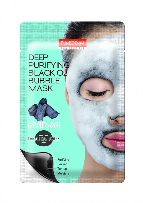 Deep Purifying Black O2 Bubble Mask "Charcoal" / Made in Korea / OEM