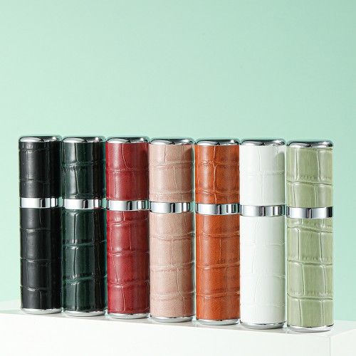 5ML Leather Perfume Bottle Bottom Direct Filling Self-pump Dispenser Portable Spray Empty Bottle