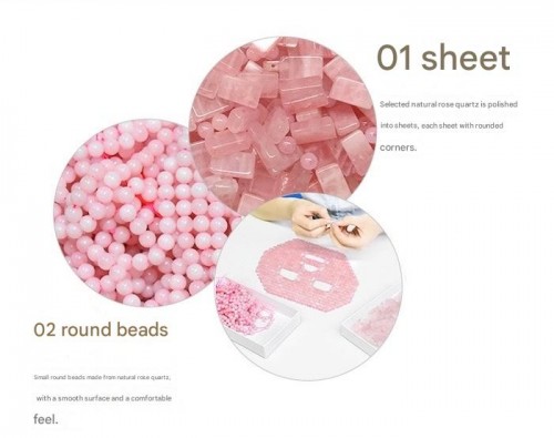 Rose Quartz New Crystal Jade Stone Facial Mask Hand-woven Beauty SPA Eye Curtain