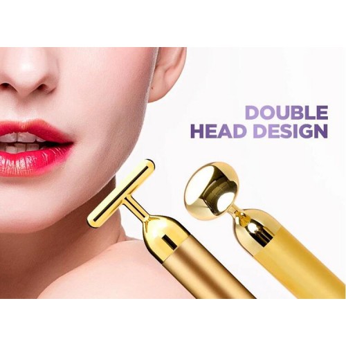 Multi-functional beauty instrument / Beauty bar 24k golden pulse facial 24k gold t shaped face thin Face facial massage vibrator t shape