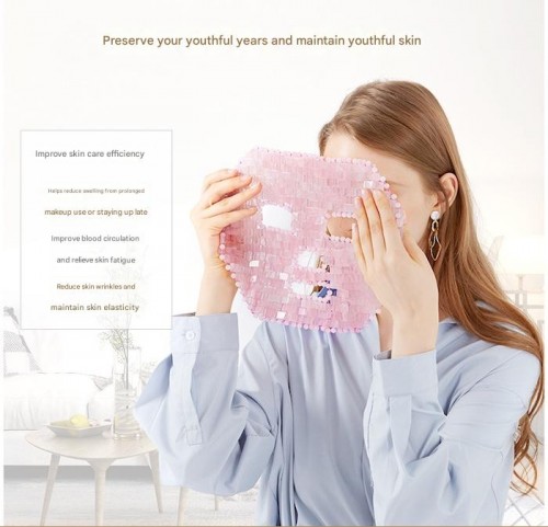 Rose Quartz New Crystal Jade Stone Facial Mask Hand-woven Beauty SPA Eye Curtain