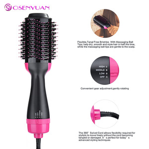 1000W Professional Hair Dryer Brush 2 In 1 Hair Straightener Curler Comb Electric Blow Dryer With Comb Hair Brush Roller Styler