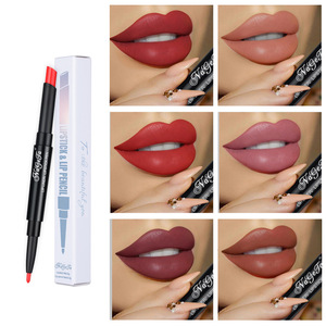 12 Color Double-End Lip Makeup Lipstick Pencil Waterproof Long Lasting Tint Red Lip Stick Beauty Matte Liner Pen Lipstick