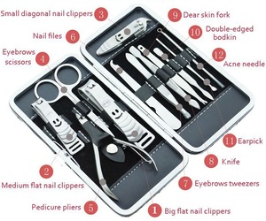 12 Pieces Hot Sale Manicure Nail Pedicure Cutter Set Tool With Box