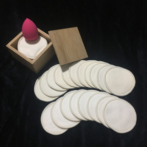 16 Packs Reusable Bamboo Cotton Makeup Remover Pads with Bamboo box