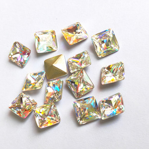 2018 Hot Sale Square Crystal Fancy Stone Point Back Glass Stone Rhinestone Nail Art