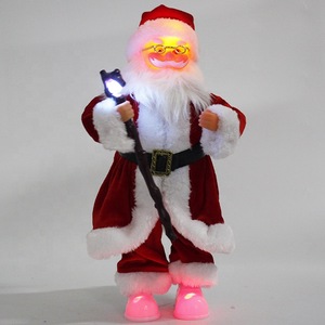 2019 best sellers Xmas gifts Supplies, standing windy red coat Santa Claus Christmas Figurine Decoration