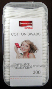 300 PCS 7.75CM/3" PLASTIC STICK COTTON SWABS