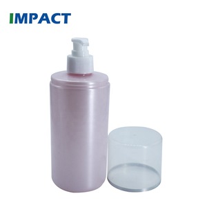 500ml Cosmetics Packaging With Pump Shampoo Packaging Bottle Pink Pearlised Finish PET Bottle
