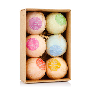 6 pcs Organic Bath Bombs Bubble Bath Salts Ball Essential Oil Handmade SPA Stress Relief Exfoliating Mint Lavender Rose Flavor