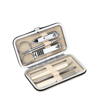 7 PCS Stainless Steel Nail Clipper Cutter Trimmer Ear Pick Grooming Kit Manicure Set Pedicure Toe Nail Art Tools Kits