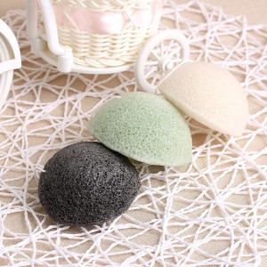 Amazon Best Seller High Quality Organic Green Konjac Sponge Customized Package Face Clean Sponge Soft Dry Konjac Sponge