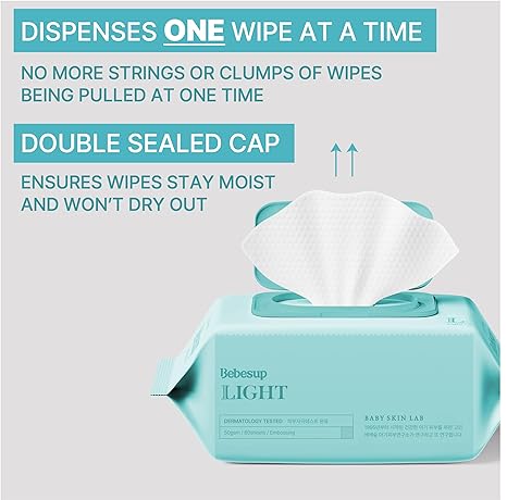 Bebesup Light Wet Wipes, Embossed 80 Sheets With Cap (50GSM)