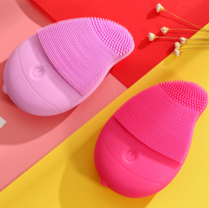 BK2A Private Label Scrub Sonic Washing Clean Face Brush Cleaner Set Silicone Electric Facial Cleansing Brush