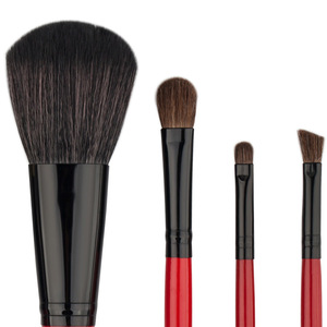 black wood handle nylon hair woman facial foundation eyeshadow 7pcs makeup tool brush kit
