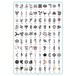 Book 3 High quality custom pattern reusable skull air brush tattoo stencils