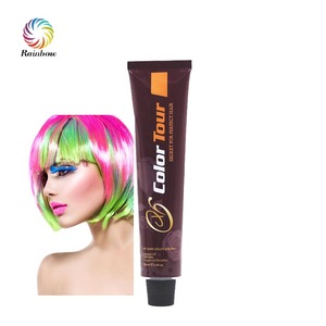 Colortour GMPC factory logo customized 52 colors harmless organic hair dye instantly
