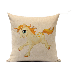 Cotton Linen Cushion Cover Unicorn Birthday Party Supplies Hold Hug Pillow