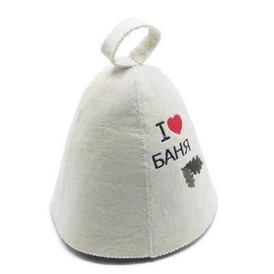 Custom Embroidery Logo Fashion Felt Sauna Hat Russian Japanese Sheep Wool Felt Sauna Hat