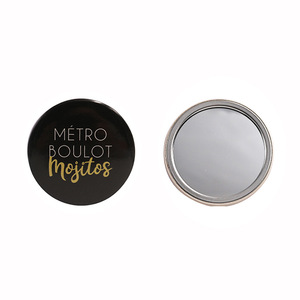 Decorative Cosmetic Stainless Steel Mini Compact Metal Cute Round Custom Pocket Mirror
