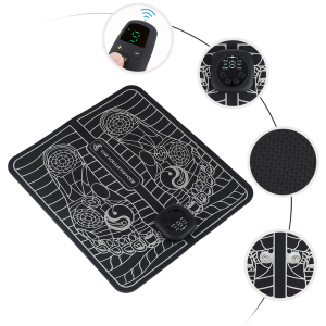 HailiCare EMS Foot Massage Mat 6 Modes 9 Intensity Levels USB Charging Feet Massager Portable Foldable Foot Massage Device