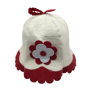 Handcraft Manufacturer Custom Sheep Wool Felt Sauna Heat Bath Hat Japanese Felt Sauna Hat Russian Bnaya Sauna Hat