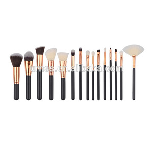 Hot Sale Fashion 15pcs Makeup Brush Set Cosmetic Make Up Tools Kit Womans Toiletry Kit with bag