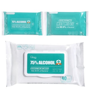 Medical Grade 70 Alcohol Antibacterial Desinfect Hand Wet Wipe Logo with Alcohol in Bulk