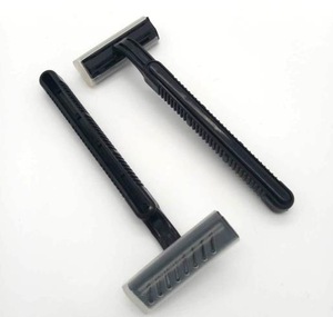 Mens plastic double blade safety disposable shaving razor