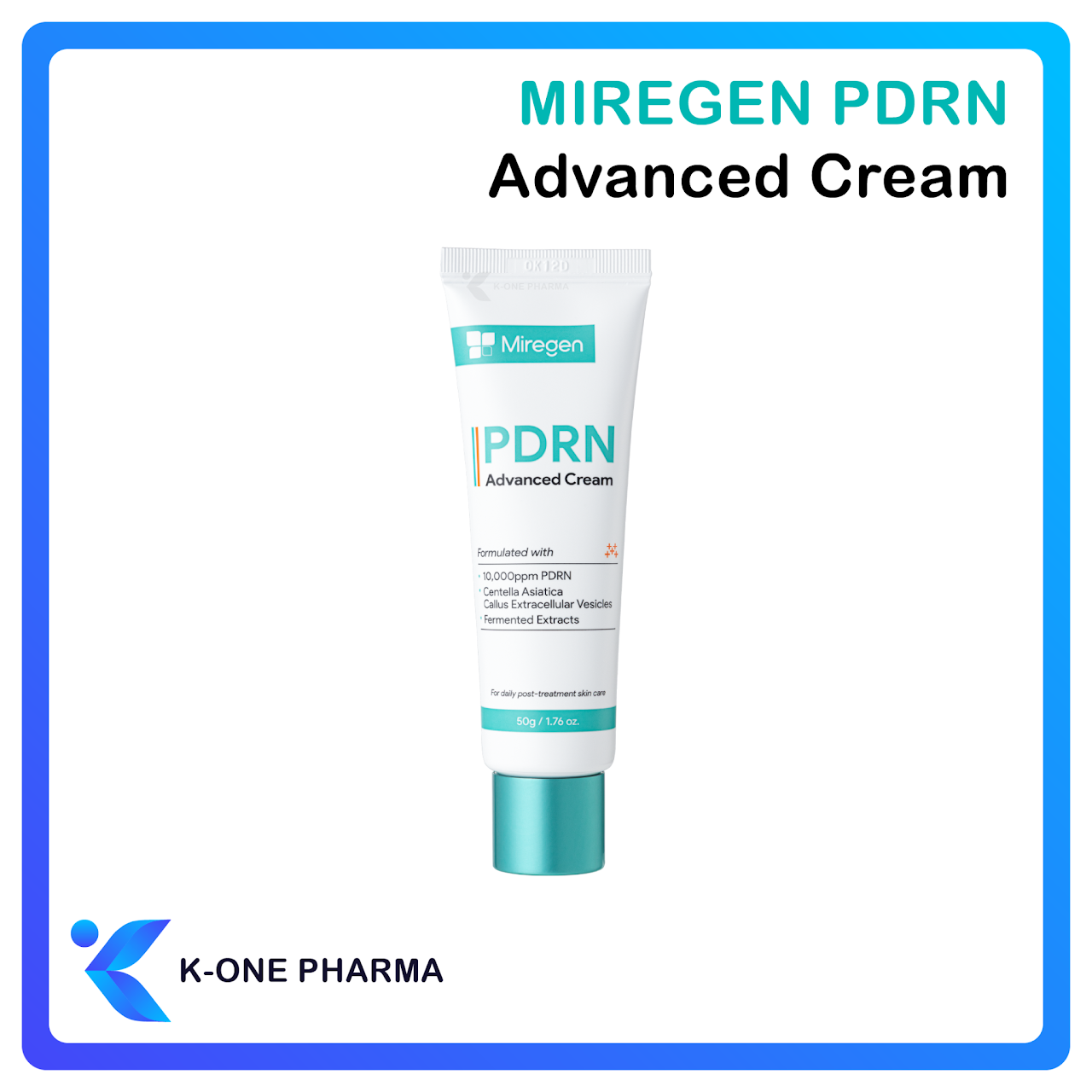 Miregen PDRN Advanced Cream, Crème réparatrice au PDRN, Exosomes, Régénération cutanée, Hydratation