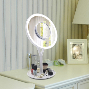 Round cosmetic mirrors Selfie vanity led makeup mirror with lights