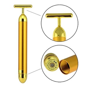 Slimming Face 24k Gold Vibration Facial Beauty Roller Massager Stick Lift Skin Tightening Wrinkle Stick Bar Face Skin Care