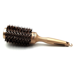 Soft Touch Salon Gold Boar Bristle Hairdressing Finish Professional Hair Brush Ceramic Round Hair Brush