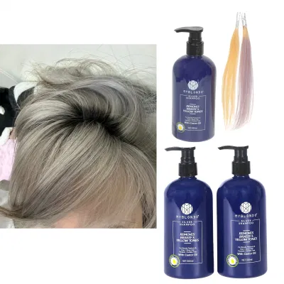 Wholesale Bulk Purple Silver Color Shampoo Private Brand No Yellow Perm