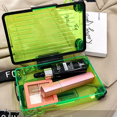 Wholesale Waterproof Women′s Makeup New Trend Beaty Glitter Travel Toiletry Cosmetic Clear Zipper PVC Cosmetic Bag & Case and Women Handbag