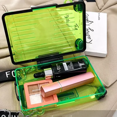 Wholesale Waterproof Women&prime;s Makeup New Trend Beaty Glitter Travel Toiletry Cosmetic Clear Zipper PVC Cosmetic Bag &amp; Case and Women Handbag