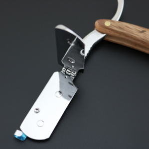 Wooden Handle Polish Mens Straight Shaving Razor Replaceable blade razor
