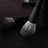 11Pcs High-End Black Makeup Brush Set Private Label Soft Bionic Fiber Bristles Thickened Aluminum Ferrule Cosmetic Brushes Wholesale