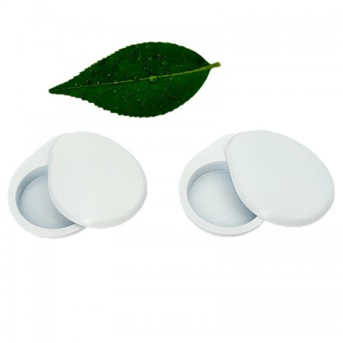 Mini Modern Fashion Portable White Color Zinc Alloy Sliding Lid Magnetic Fragrance Balm Box