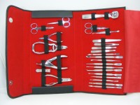 25-Piece Manicure and Pedicure Set – Stainless Steel Tools in Leather Pouch