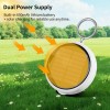 New Double-sided Rechargeable Dual Power Supply Round LED Makeup Mirror Portable And Convenient For Travel With Solar Power Function And Pocket Size.