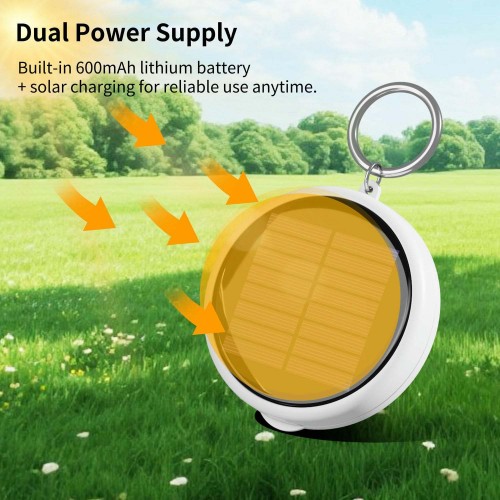 New Double-sided Rechargeable Dual Power Supply Round LED Makeup Mirror Portable And Convenient For Travel With Solar Power Function And Pocket Size.