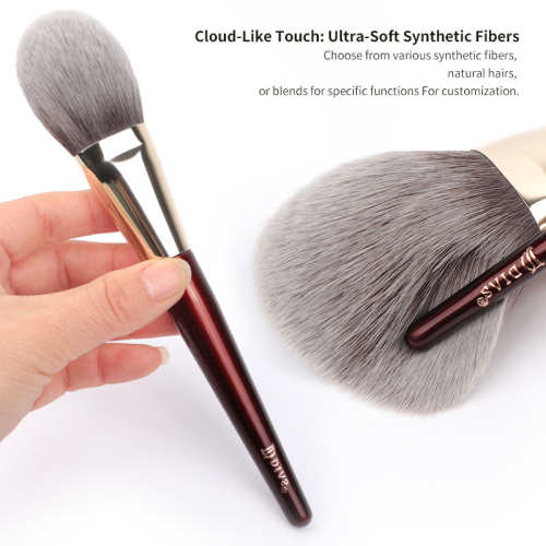 Custom Private Label 9Pcs Burgundy Makeup Brush Set Premium Synthetic Hair Cosmetic Face Eye Beauty Brushes with Wooden Handle