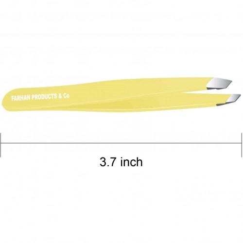 Stainless Steel Slant Tip Tweezers Professional Eyebrow & Eyelash Tweezers for Your Daily Beauty Routine ( Purple )