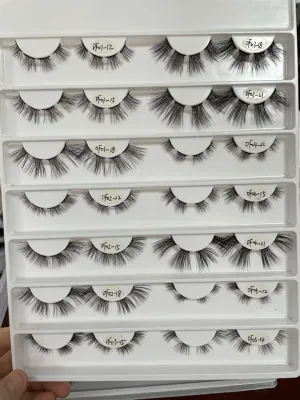 100% Plant Fiber Lashes with Custom Package Fluffy Wispy Degradable Eyelashes