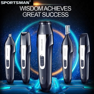 100% Washable SPORTSMAN New Design Nose Trimmer Washable USB Electric Trimmer 5in1