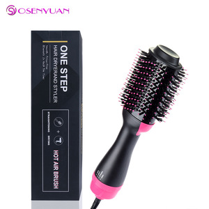 1000W Professional Hair Dryer Brush 2 In 1 Hair Straightener Curler Comb Electric Blow Dryer With Comb Hair Brush Roller Styler